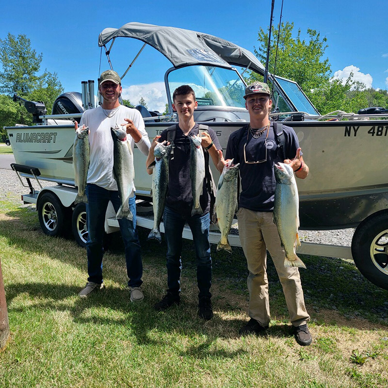 cousins fishing family boat
